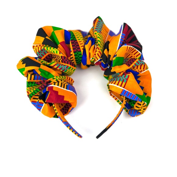 Handmade African Print Ankara Scrunchie Headband - Picture 3 of 6